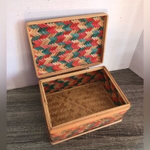 1980s Woven Wicker Box